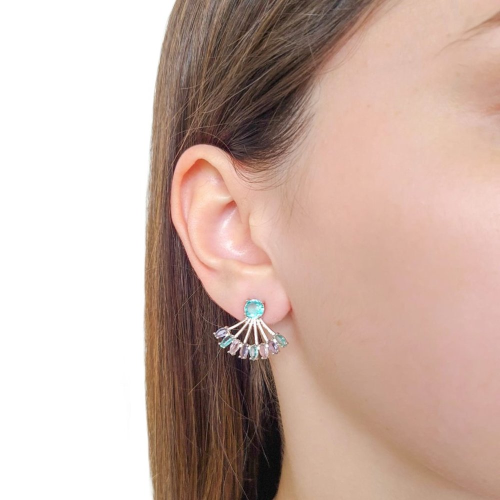 Beautiful tourmaline fan earrings